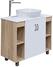Grossman Мебель для ванной Флай 100 GR-3019 дуб сонома/белая – фотография-4